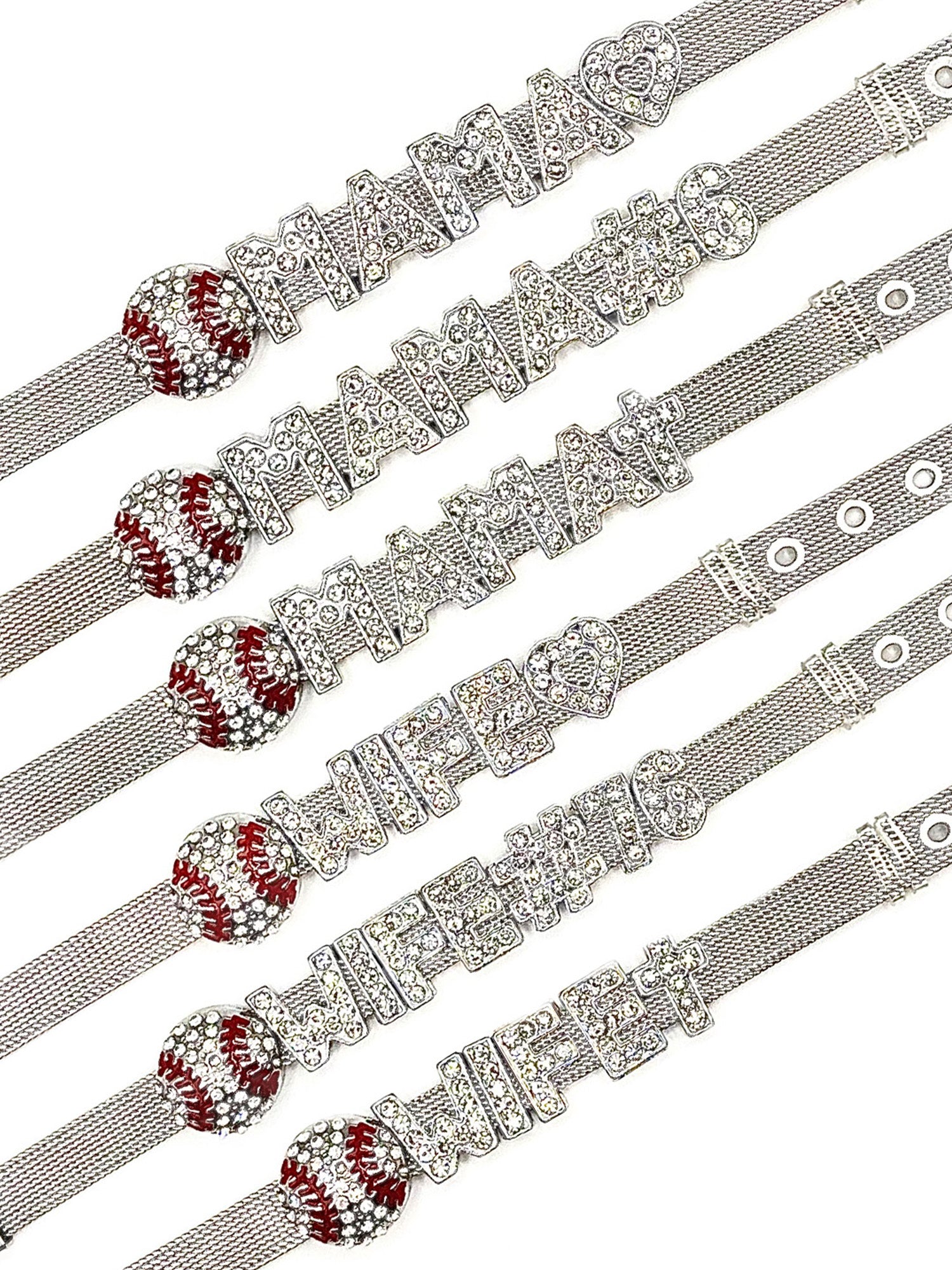 baseball mama & wife bracelets (8mm)